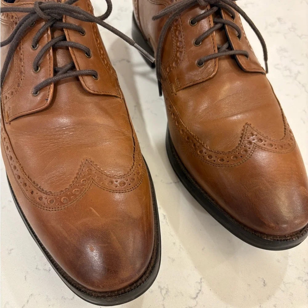 Cole Haan Men’s Brown Leather Wingtip Brogue Dress Shoes - Size 8.5